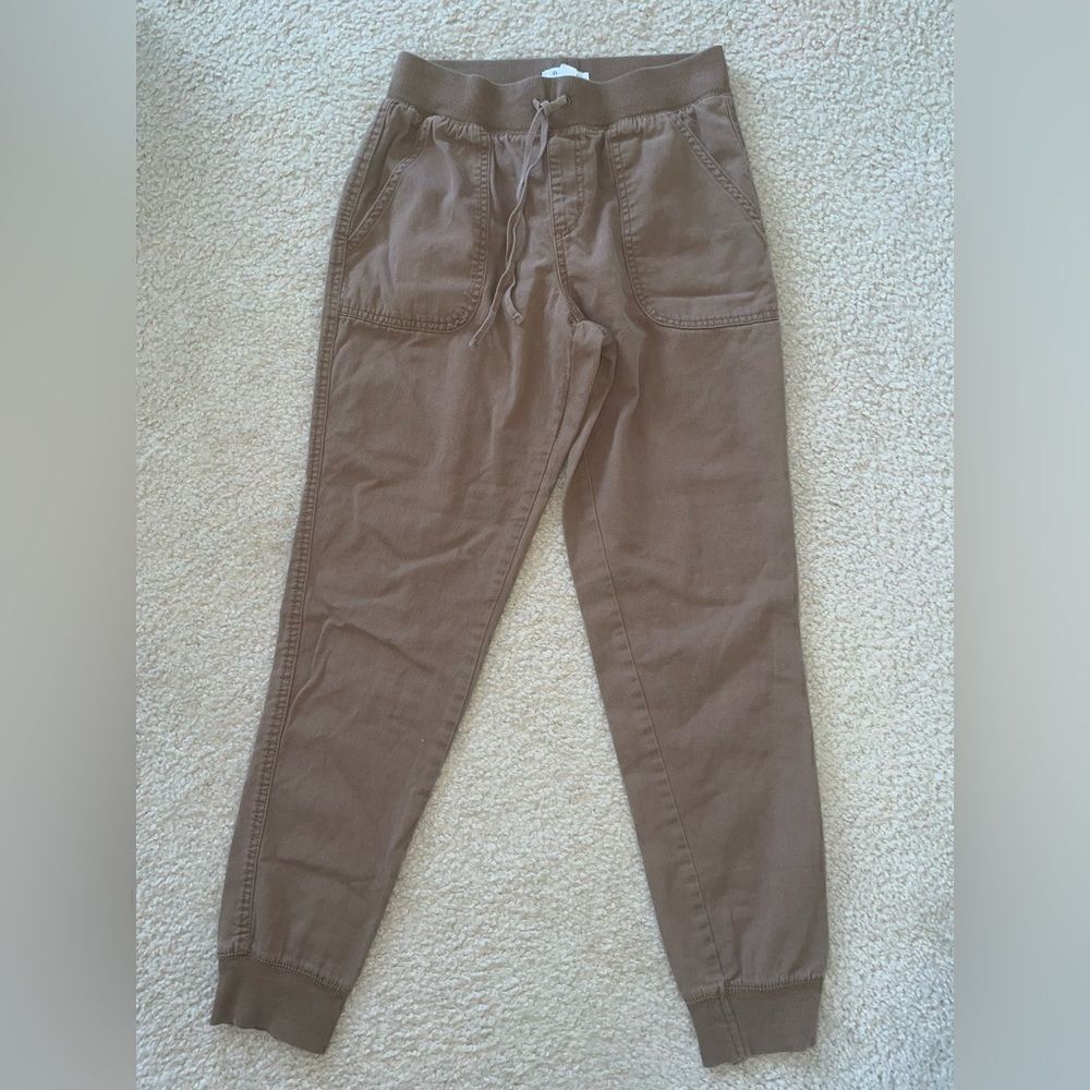 Garage Women’s Brown Elastic Waist Drawstring Cuffed Ankles Joggers Size XS